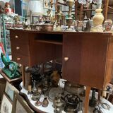 Vintage 1950s desk in light wood – compass base