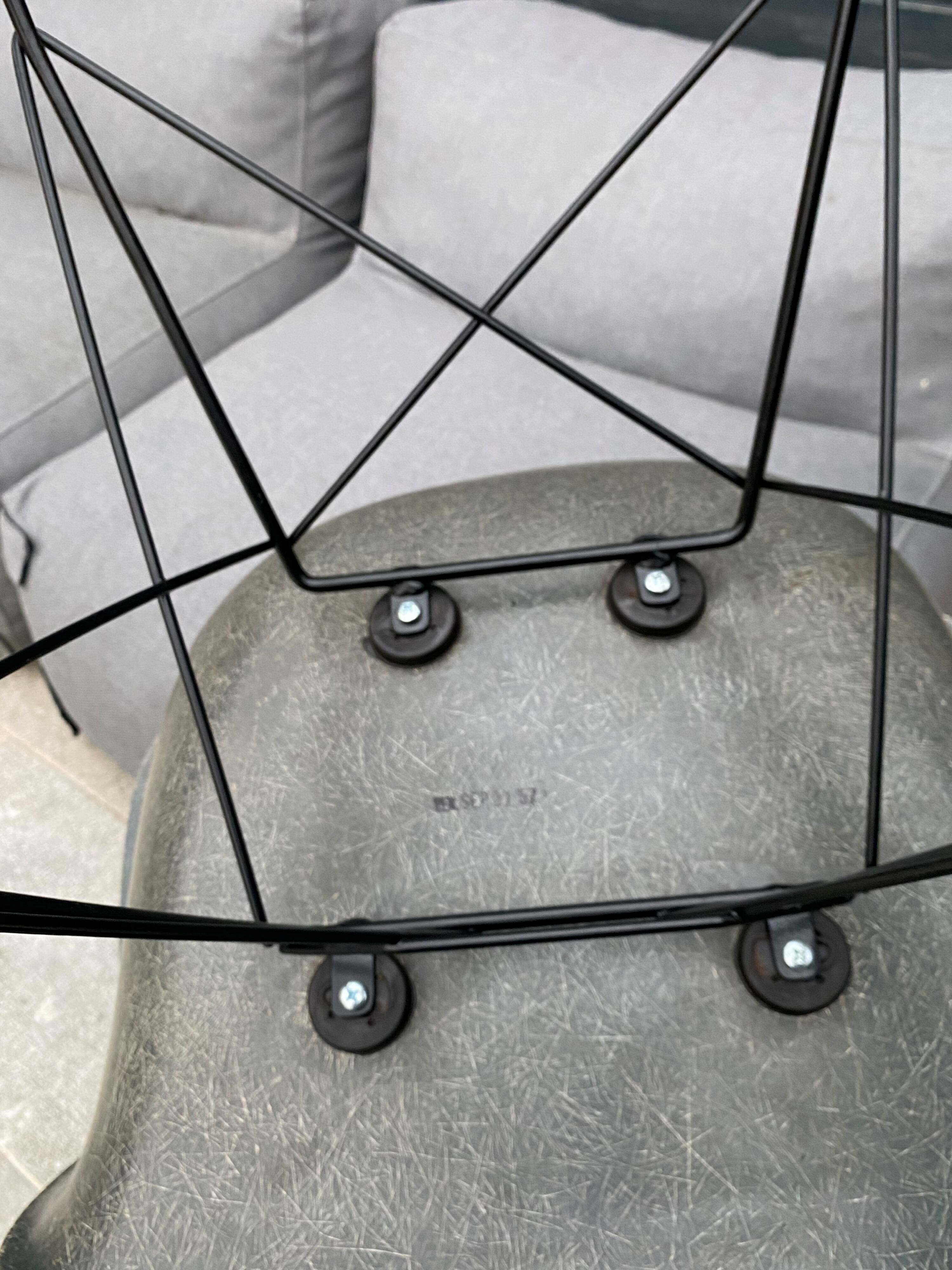 Rar eames armchair, elephant grey, zenith plastics, herman miller