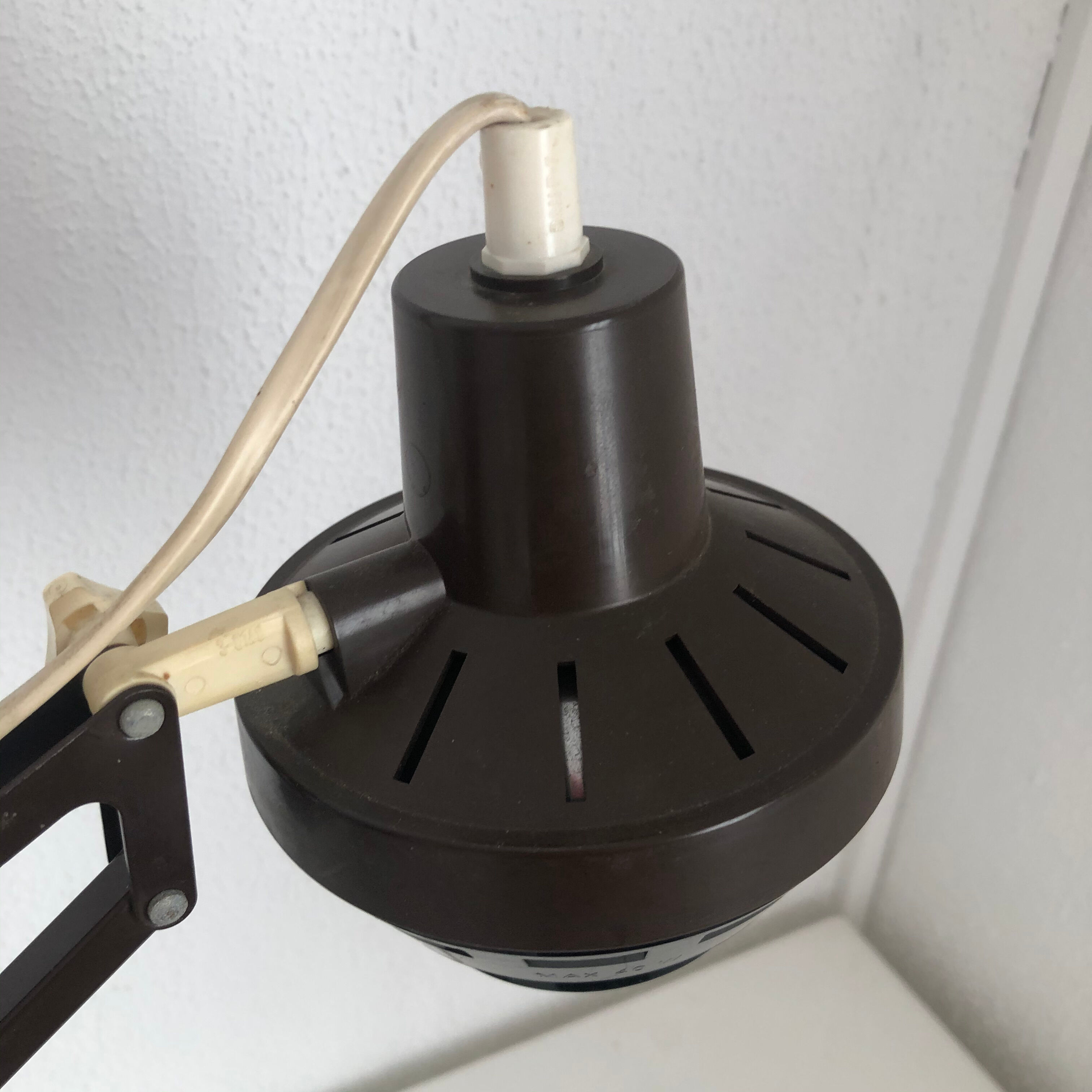 Vintage lamp 1960 office architect Ledu chocolate - 52 cm
