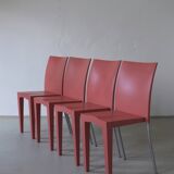 4 Kartell Coral Pink "Miss Global" Chairs by Philippe Starck | 1990s