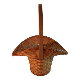 Deco basket in wicker ''top hat''