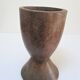 solid wood vase carved brutalist vintage