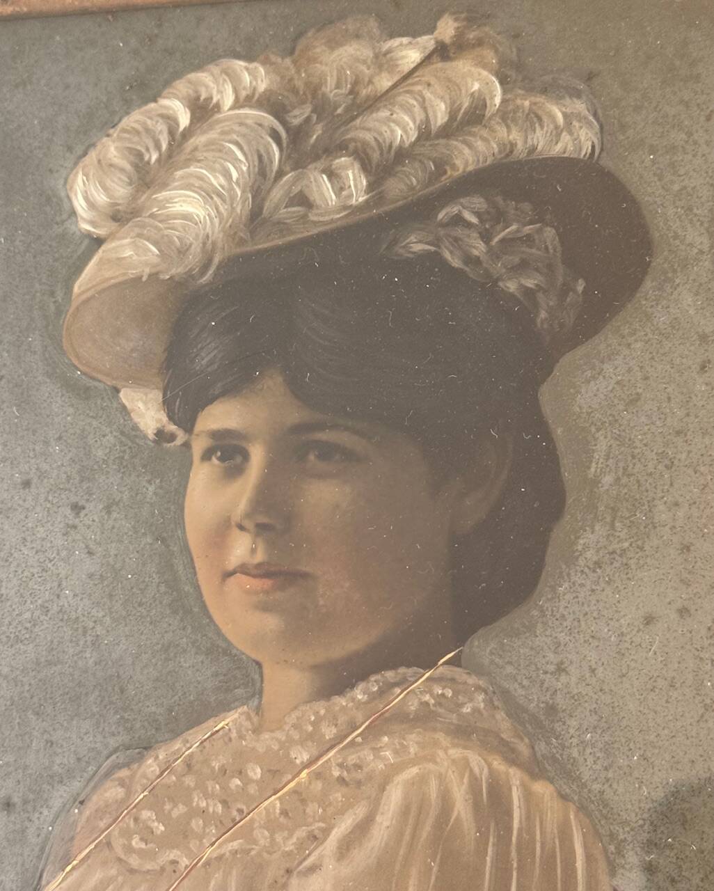 Old silver photograph, portrait, 19th century