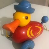 Painted wooden duckling