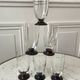 Set of 6 champagne flutes with purple feet Art Deco 30s
