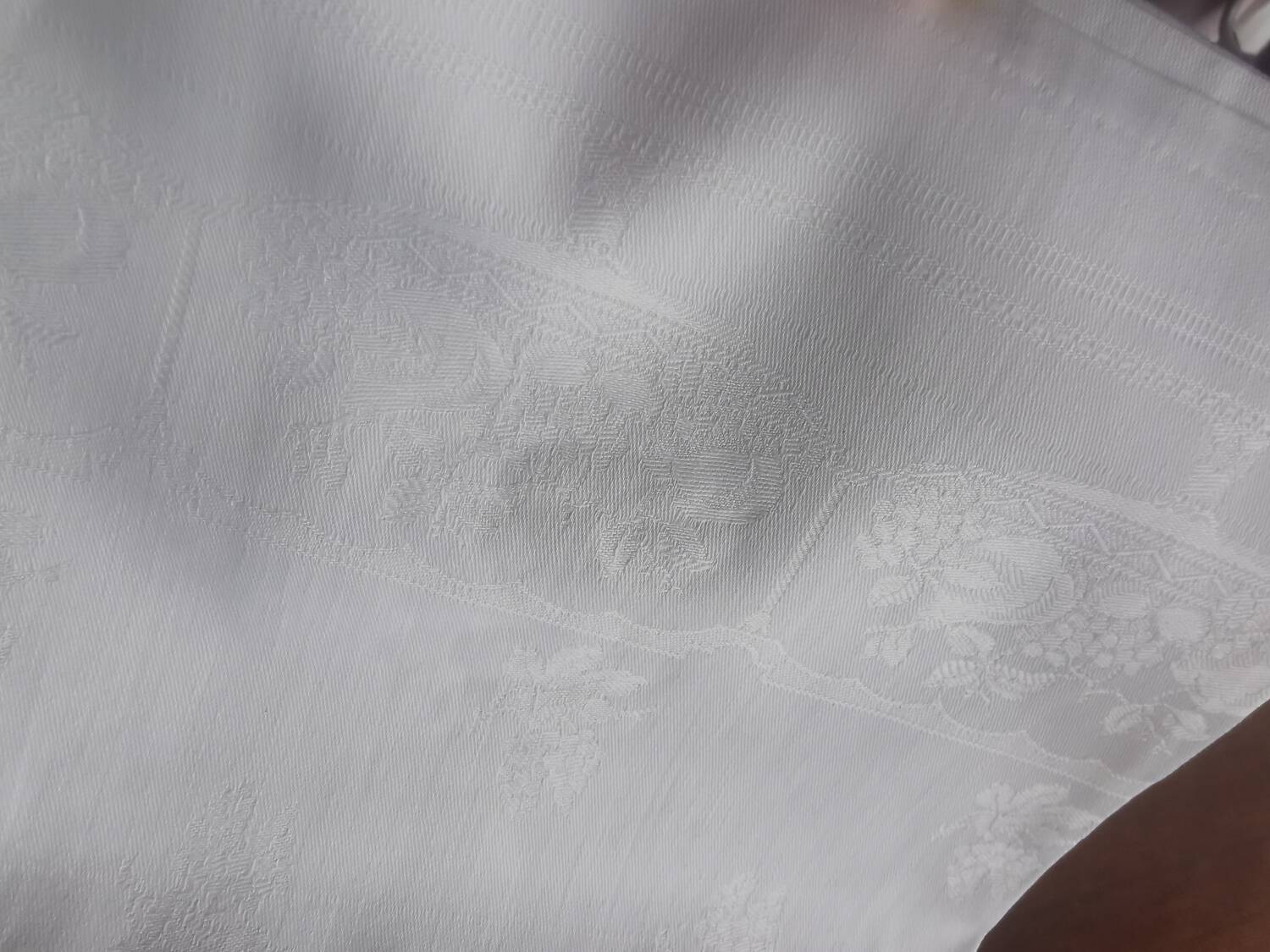 12 old damask linen towels monogrammed LD