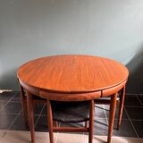 Hans Olsen Roundette teak dining table set, Denmark