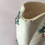 Pitcher in slip with grape decorations stamped Digoin Sarreguemines, Numbered 11 (1920/1950)