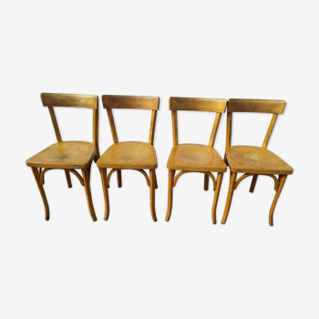 lot of 4 bistro chair BAUMANN - Old year 50/60 wood