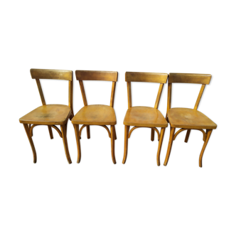 lot of 4 bistro chair BAUMANN - Old year 50/60 wood