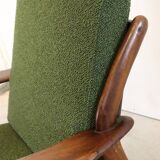 Mid century teak De Ster fauteuil 'Holtet' nieuwe bekleding
