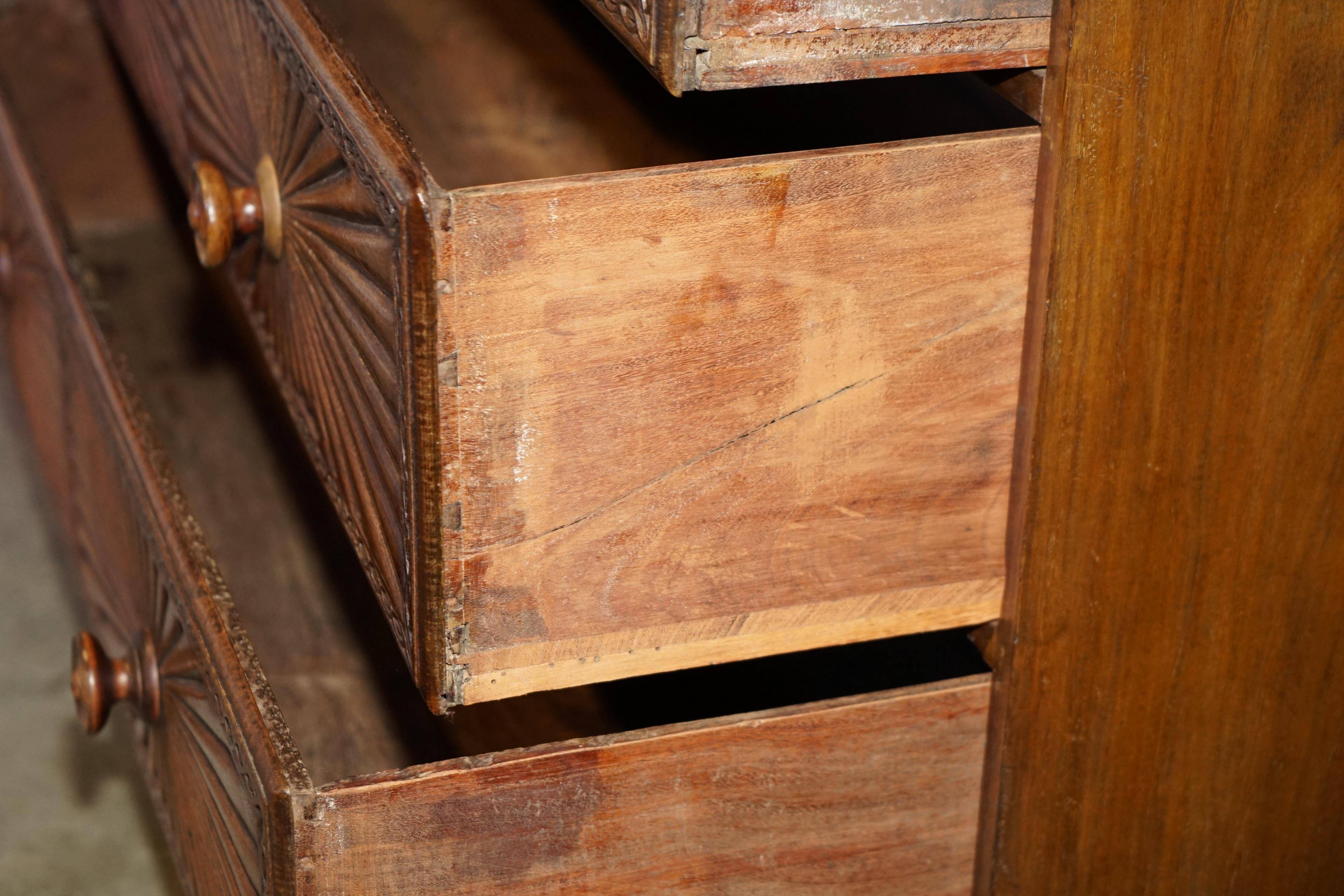 19th-century Anglo-Indian colonial hardwood library on a chest of drawers.