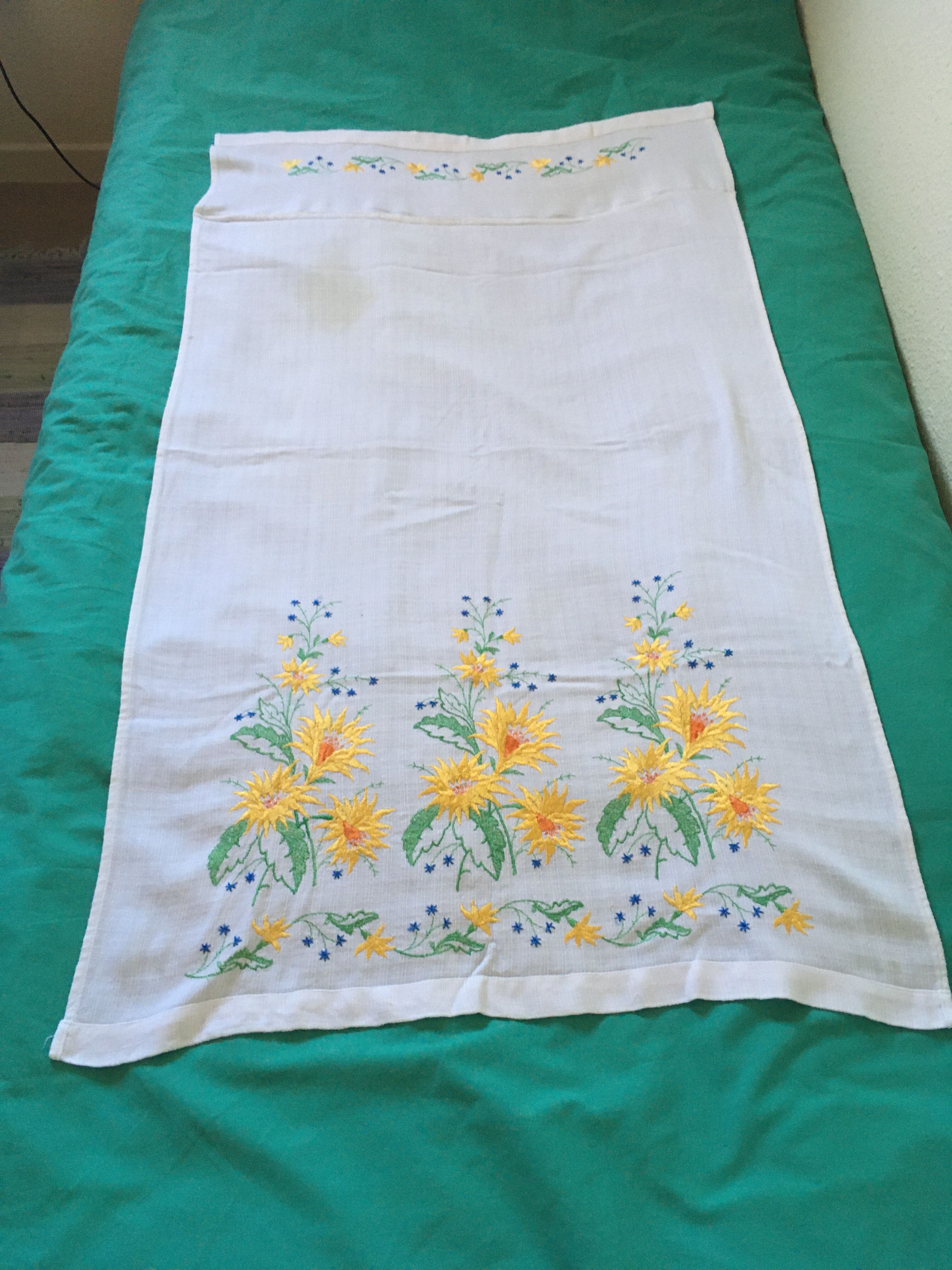 Vintage embroidered tablecloth