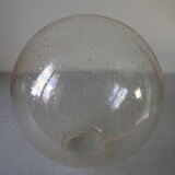 Old large globe ball sphere in transparent glass air bubble lampshade