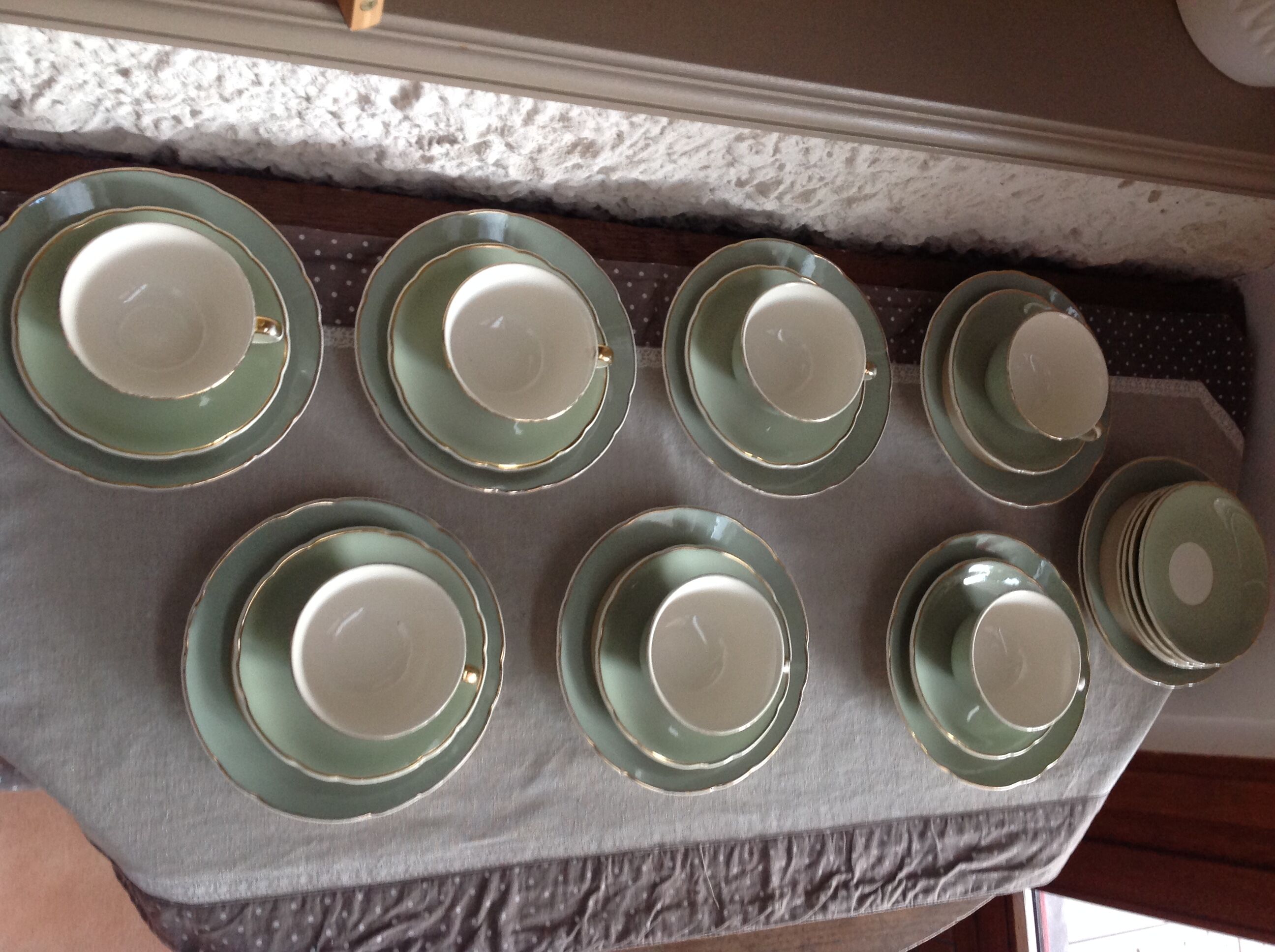 Peppermint coffee and dessert service / Villeroy - Boch / vintage 50-60