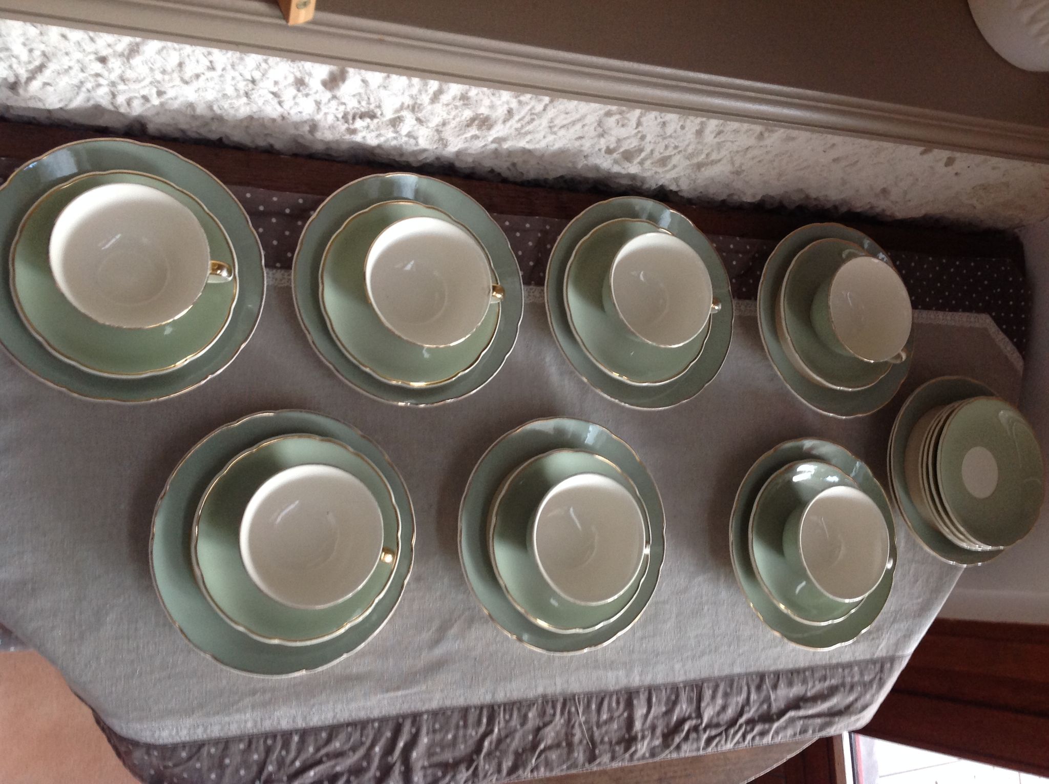 Peppermint coffee and dessert service / Villeroy - Boch / vintage 50-60