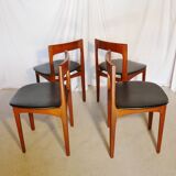 Lot of four scandinavian teak chairs