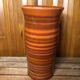 Old soulaines vase france ceramic brown & orange vintage #a393