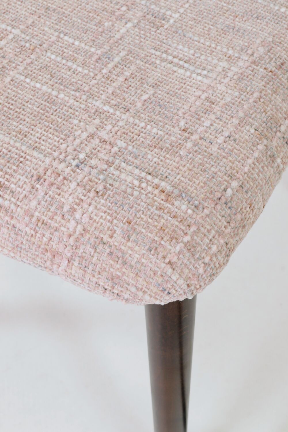 Pink Set of 6 dining chairs Scandinavian design, dark color wood 