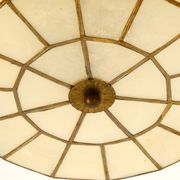 Beautiful round Mid-Century Modern ceiling or wall lamp made of Capiz