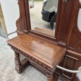 Cloakroom Napoleon III coat rack 19th in solid oak