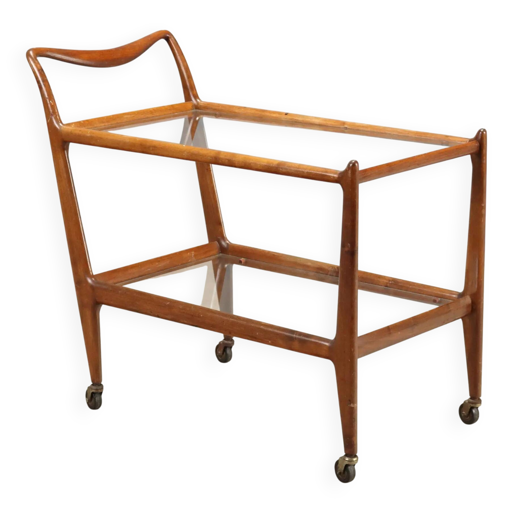 Vintage kitchen sideboard in beech and glass, design, Italy, 1950s