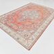 Tapis vintage anatolien tissé à la main en rose saumon, 206x392 cm