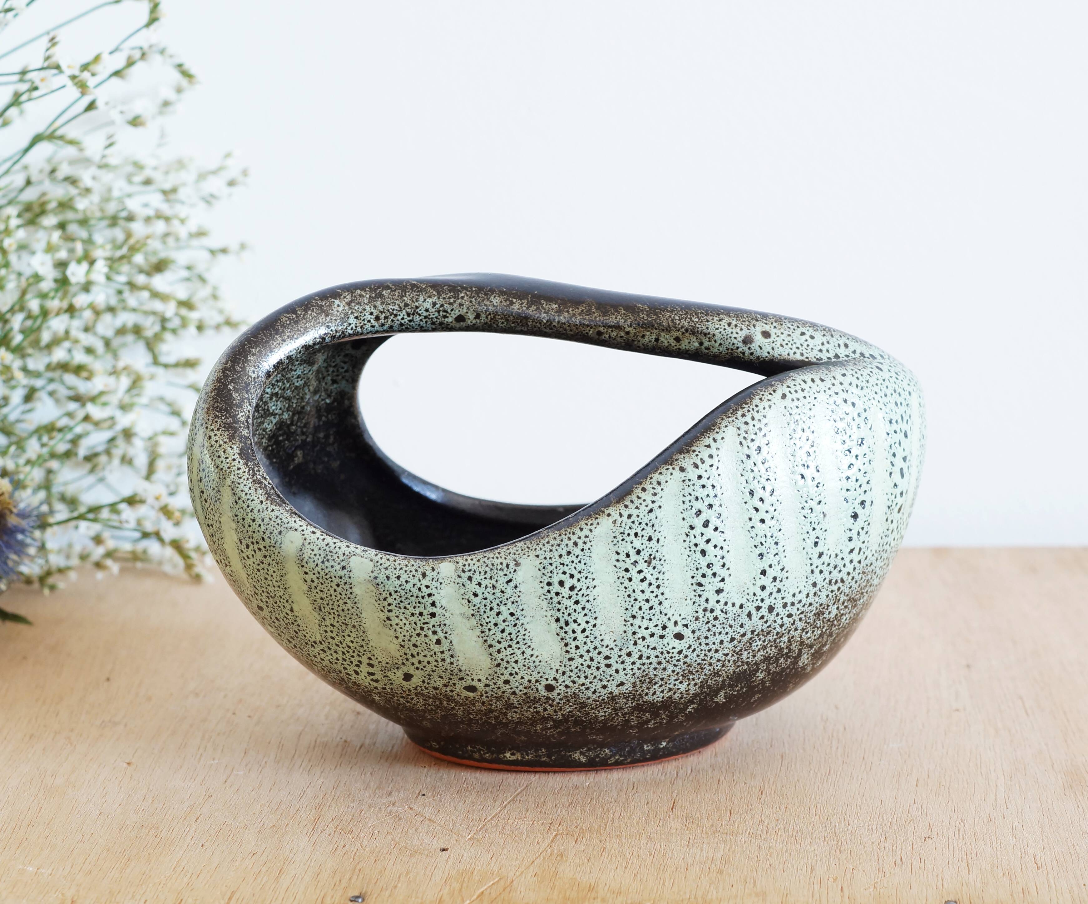 70s glazed ceramic tidy