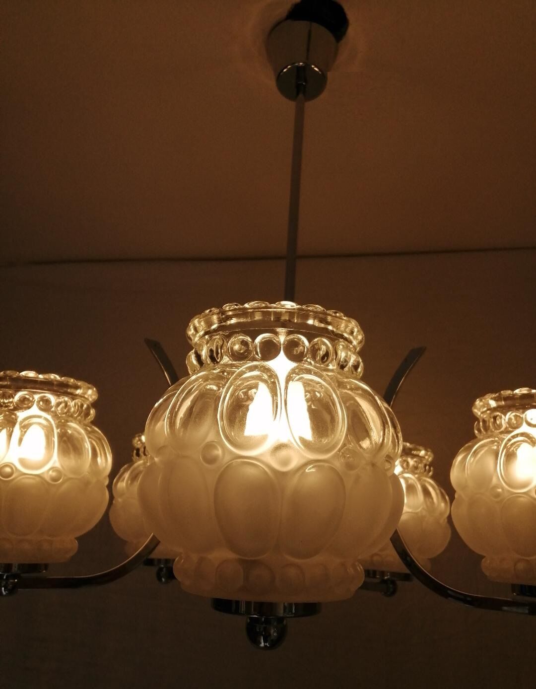 Art deco chandelier with 5 arms of light