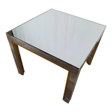 Table basse de Renato Zevi avec plateau en miroir, années 70