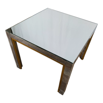 Table basse de Renato Zevi avec plateau en miroir, années 70