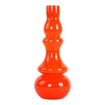 Orange glass vase, Danish design, 1960s, made in Denmark