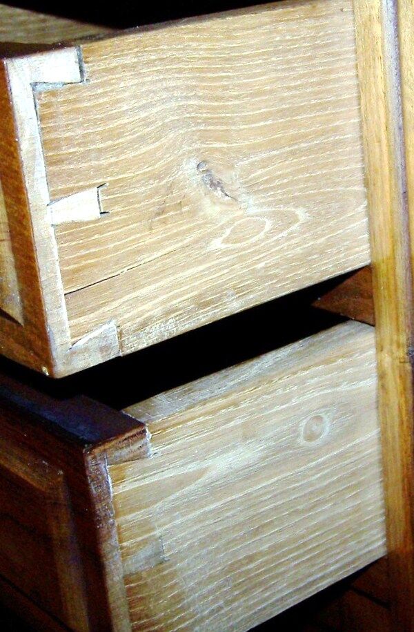 Pair of old bedside an cherry tree