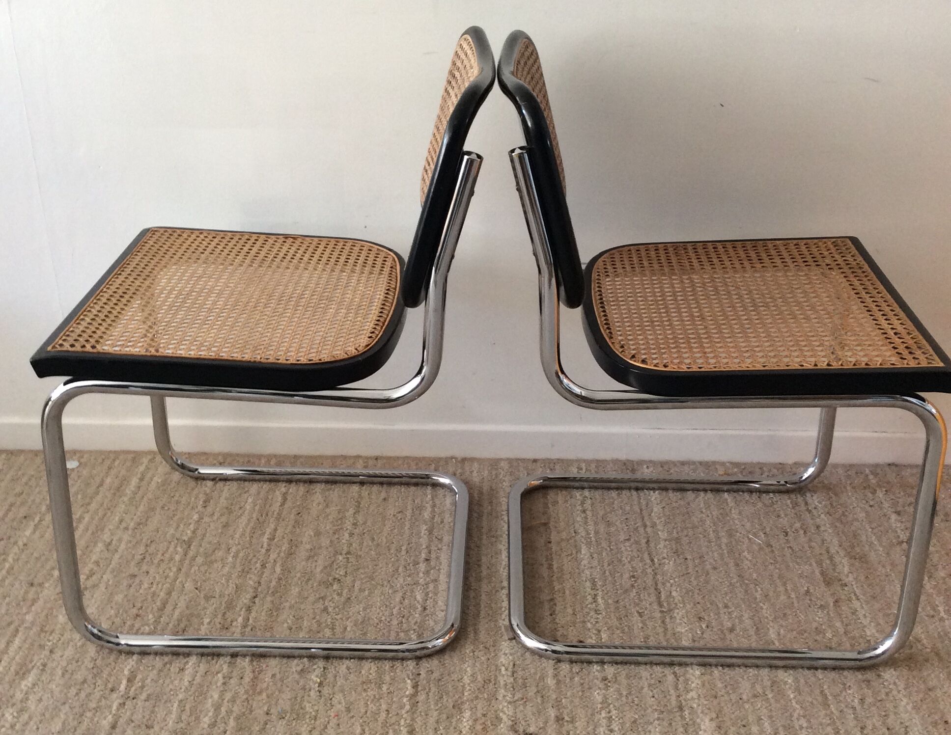 Pair of Marcel Breuer Cesca B32 chairs
