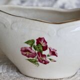 Vintage earthenware sauceboat – Moulin des Loups – Floral pattern