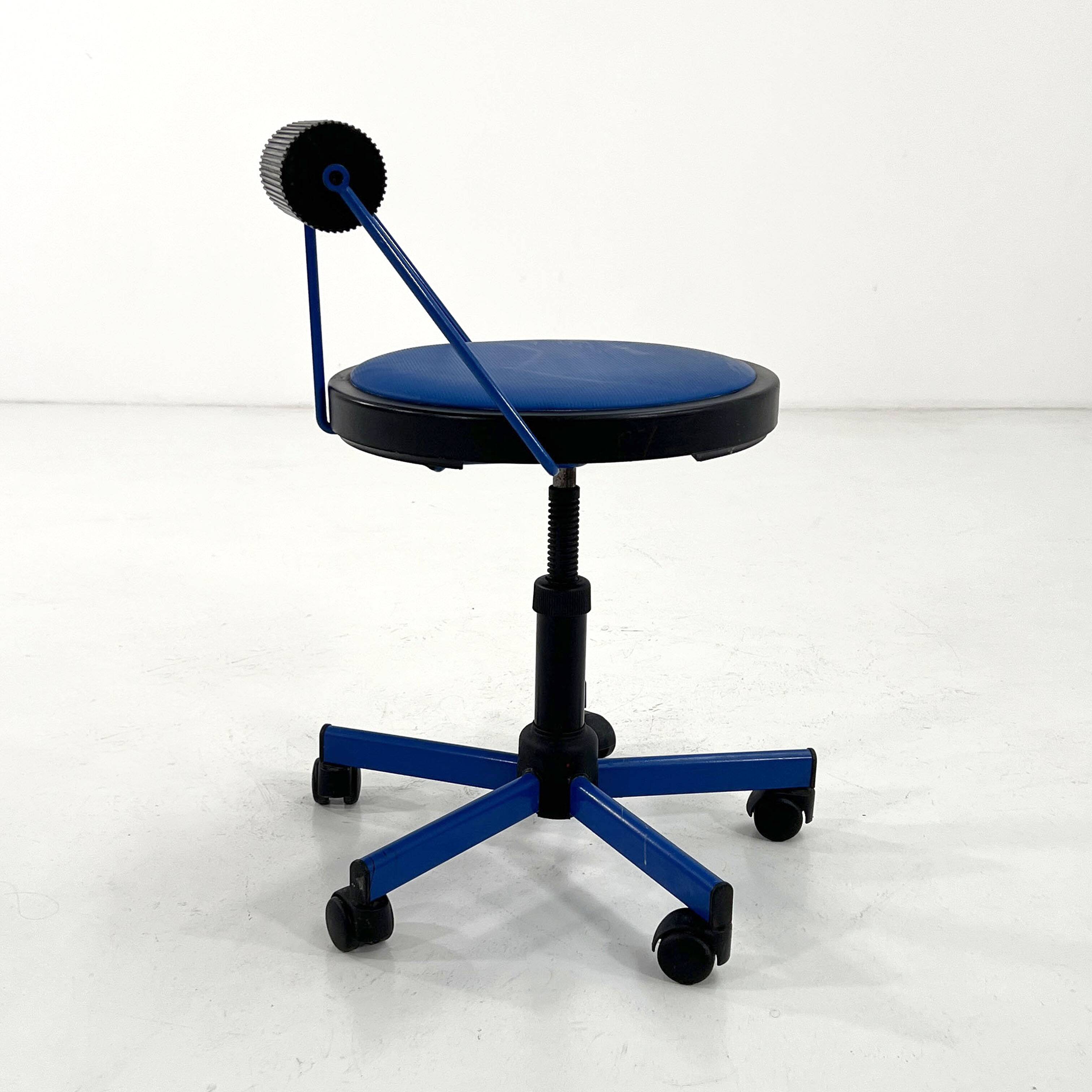 Chaise de bureau ajustable bleu de Bieffeplast, 1980