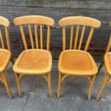 (Lot) 5 stamped Lutherma chairs (light oak)