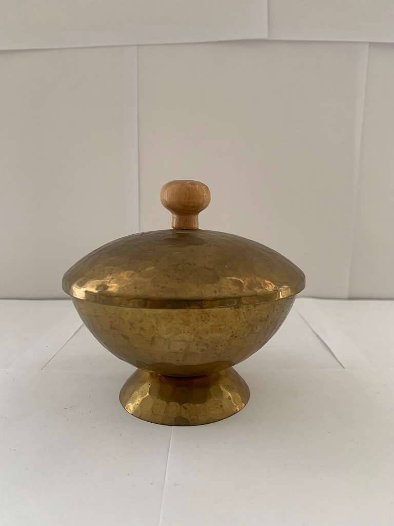 Emil Funk VEB Kunstschmiede Neuruppin Brass Deckeldose Dose Lidded Box Art