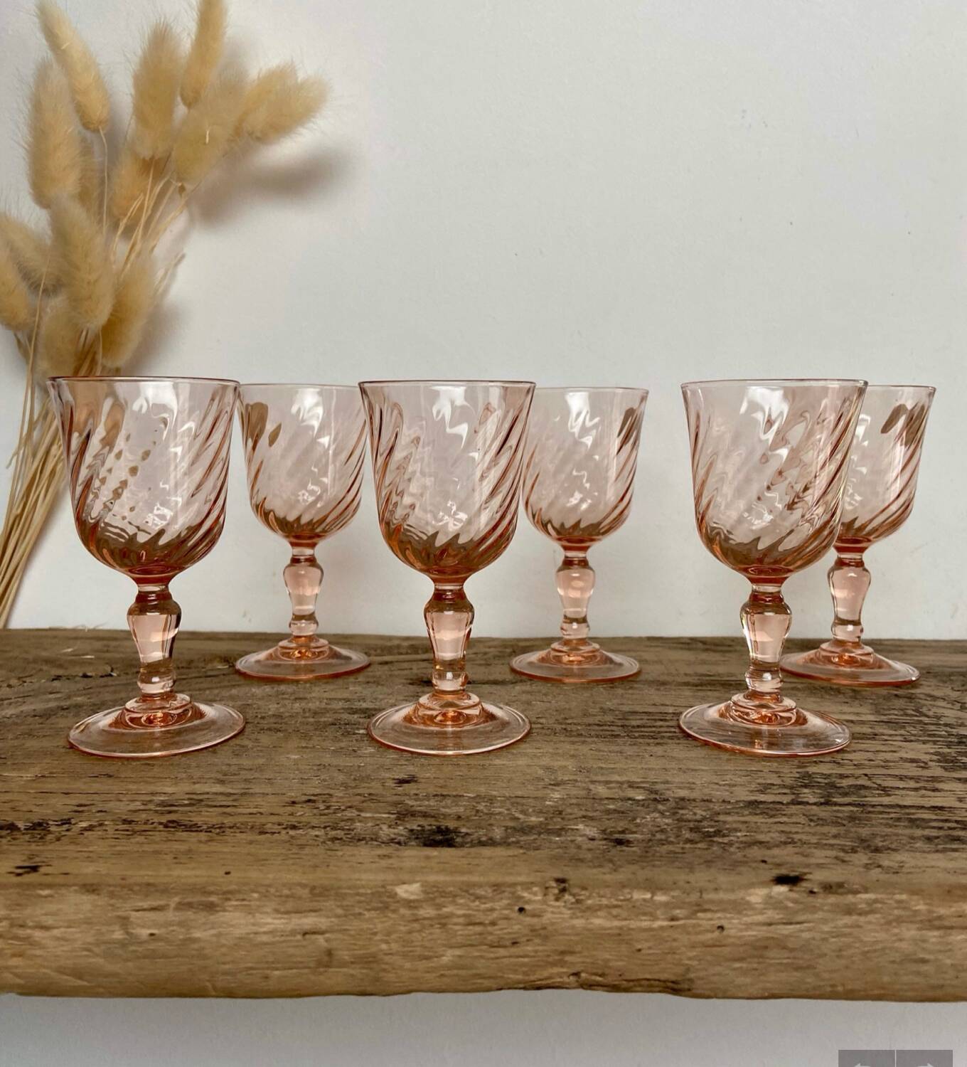 6 Rosaline liqueur glasses Arcoroc France