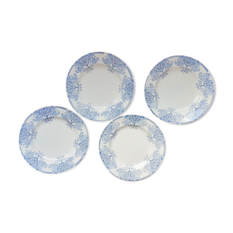 Set of 4 large flat plates iron earth k-g luneville model "mauresque" 1890
