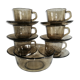 Arcoroc smoked glass coffee service