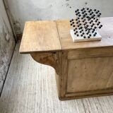 Two-sided central island counter in pine 220cm