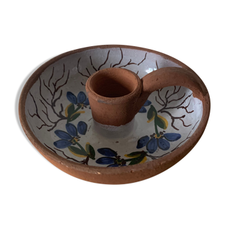 Vintage enamel ceramic candle holder
