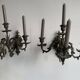 Antique patinated bronze wall sconce – 4 light arms, 19th century