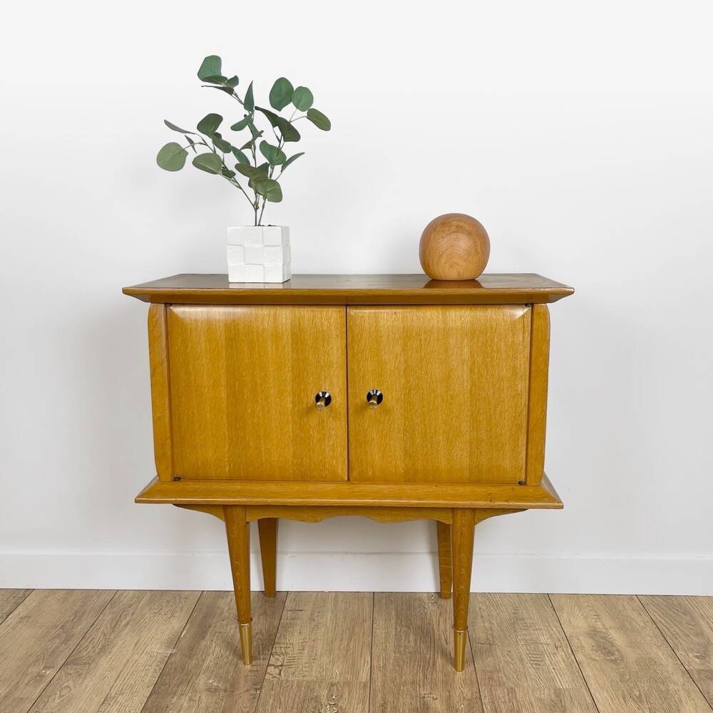 Large mid-century design wooden bedside table