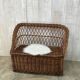 Coffre/banc en osier vintage