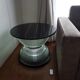 Holophane coffee table in marble and aluminium