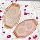 Small art deco pink glass serving trays