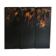 Art Deco lacquer screen with polychrome decoration of fishing martins circa 1930