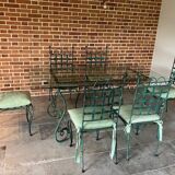 Ensemble en fer forgé table et chaises